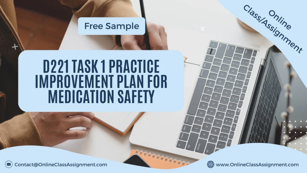 D221 Task 1 Practice Improvement Plan for Medication Safety