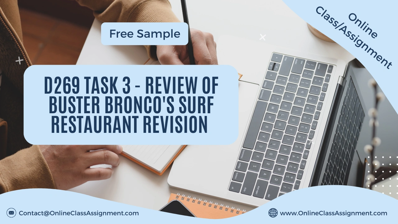D269 Task 3 - Review of Buster Bronco's Surf Restaurant Revision ...