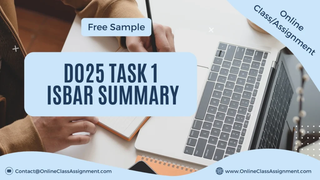 D025 Task 1 ISBAR Summary